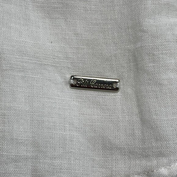 Pili Carrera Kid's White 1/2 Button Down Long Sleeve Linen Cotton Shirt Size 5 - Picture 5 of 9